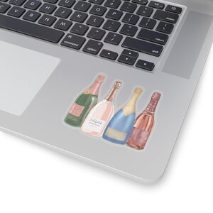 Sektflaschenaufkleber Kiss-Cut - Pop the Bubbly! Wasserflasche, Journal, Notizbuch, Planer, Laptop, individuelle Getränkekarte