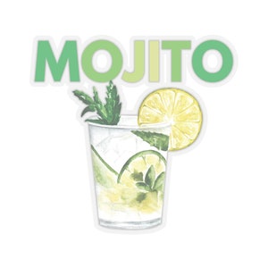 Mojito Glass Sticker Kiss-Cut * Rum * Mint * Journal * Brunch * Planner * Notebook * South Florida * Water Bottle * Sunday Funday