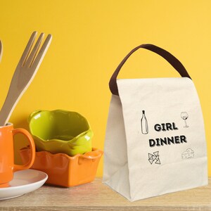 Sac à lunch en toile Girl Dinner : ambiance tendance sur les réseaux sociaux