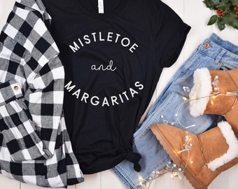 Maglietta natalizia Mistletoe Margaritas: maglietta alcolica per le feste