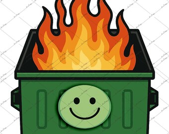 Dumpster Fire SVG PNG, Funny Digital Download, Sublimation and Cricut  Design, Chaos Humour Clipart