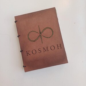 KOSMOH Diario de papel 100% reciclado orgánico hecho a mano con logotipo bordado, lácteos ecológicos Deckle Edge, diario personal para dibujar