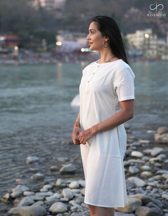 cotton tunic dress Womens Sleeveless Tunic Midi Dress main image 1