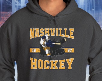 Nashville Hockey Hoodie Sweatshirt, Custom Number, NHL Fan Sweatshirt, Vintage Predators Sweater, NHL Hockey Shirt, Retro Hockey Hoodie