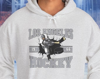 Los Angeles Hockey Hoodie Sweatshirt, Custom Number, LA NHL Fan Sweatshirt, Vintage Kings Sweater, LA Kings Hockey Shirt, Retro Hockey