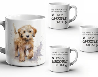 Not an ordinary Dad/Mom/Mum, Whoodle Dad/Mom/Mum Ceramic Mug 11oz, Gift idea, Coffee mug, Dog Lover, Puppy Owner, Australian Printer