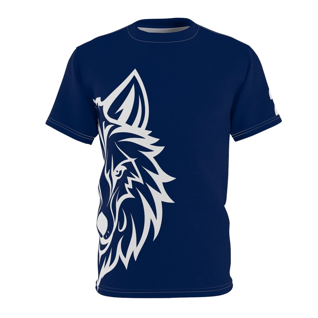 Custom Number Wolf Shirt, Wolf Face Tshirt, Short Sleeve Shirt, Men's Wolf Shirt, Womens Wolf