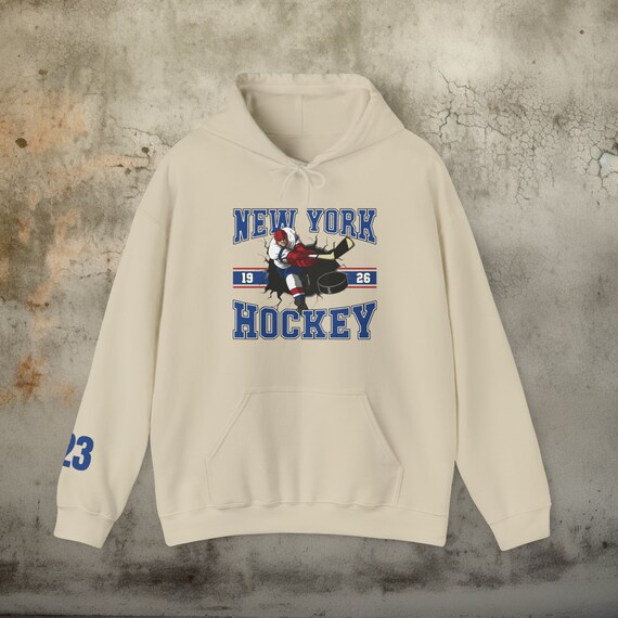 New York Hockey Hoodie Sweatshirt, Custom Number, NHL Fan
