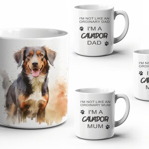 Not an ordinary Dad/Mum/Mom, Cavador Dad/Mum/Mom Ceramic Mug 11oz, Gift idea, Coffee mug, Dog Lover, Puppy Owner, Australian Printer image 1