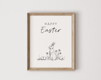Happy Easter, Easter quote, Easter print, Easter art, Easter wall art, Easter printable, holiday print, holiday art, digital print, wall art
