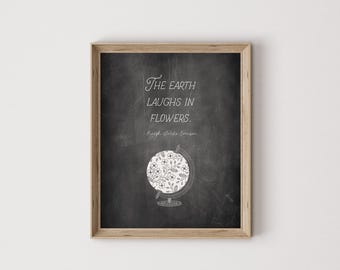 Ralph Waldo Emerson quote, spring print, spring quote, spring art, spring wall art, spring printable, seasonal art, digital print, wall art