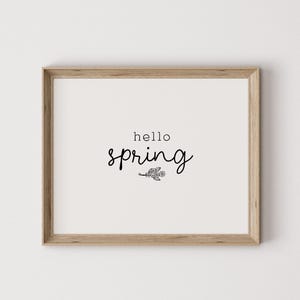 hello spring, spring print, spring quote, spring art, spring wall art, spring printable, seasonal art, digital print, wall art