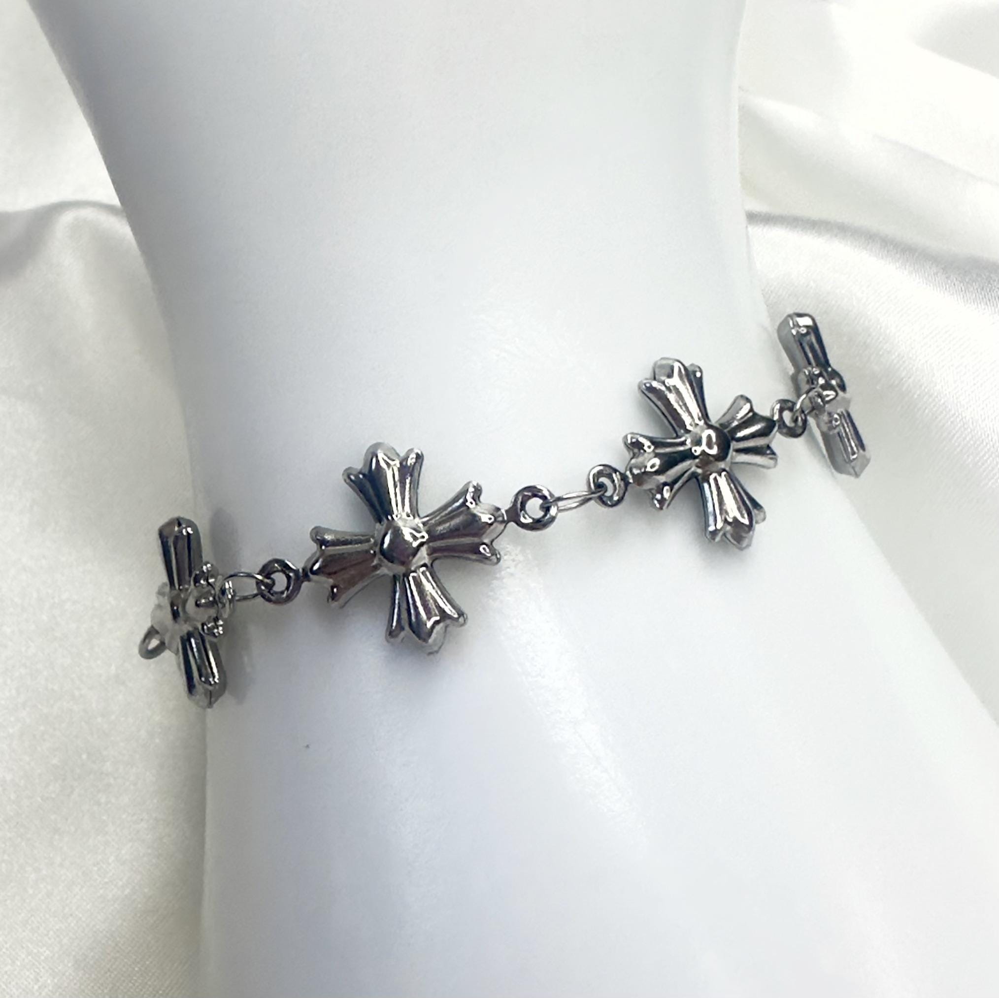 Chrome Hearts Style Cross Bracelet - Etsy