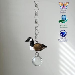 Crystal SunCatcher Gansos Canadenses Gansos Arco-Íris Criador em Caixa de Presente com Cartão e Doação