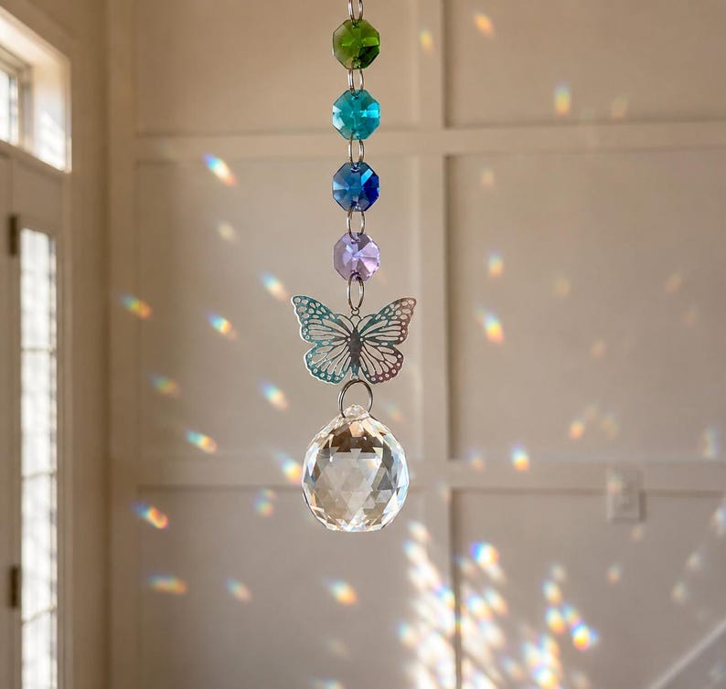 Butterfly Crystal SunCatcher Rainbow Maker Light Catcher afbeelding 2