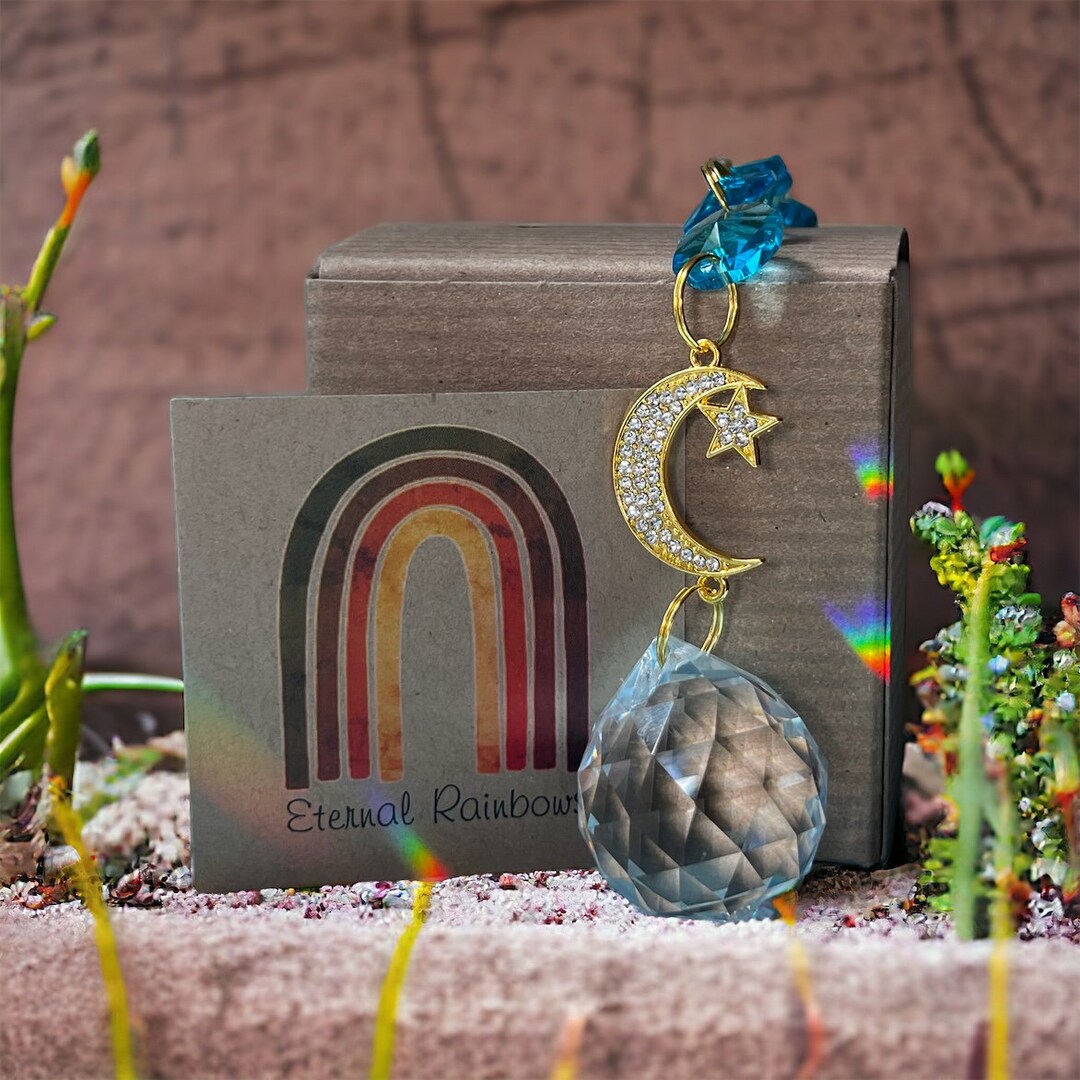 Suncatcher Celestial Star Moon Rainbow Maker in Gift Box - Etsy