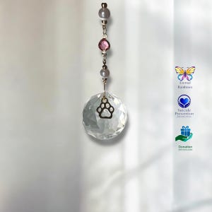 SunCatcher Pet Paw Crystal Maker arc-en-ciel dans une boîte cadeau avec carte et don