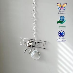Suncatcher Flugzeug Regenbogen Maker in Geschenkbox mit Karte & Spende -Vatertag-Geburtstag-Erinnerung-Feier