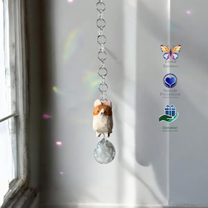 Suncatcher Corgis Rainbow Maker in Geschenkbox mit Karte und Spende