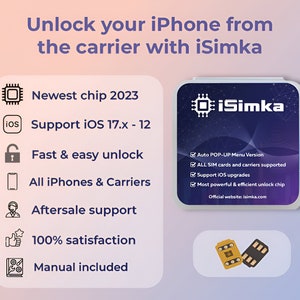 iSimka 2024 Unlock RSIM Turbo Chip Card MKSD Heicard R-sim iOS Gevey for iPhone 14/13/12/11/X/XR/8/7/6