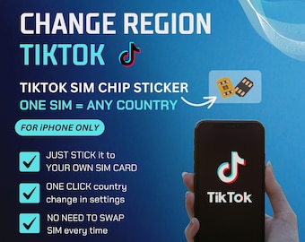 iSimka SIM card for TikTok to change target country region. No VPN needed. For iPhone!