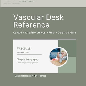 Vascular  Reference Guide  Vascular Ultrasound Pocket Guide Ultrasound Tech Ultrasound Student Cheat Sheet Gift