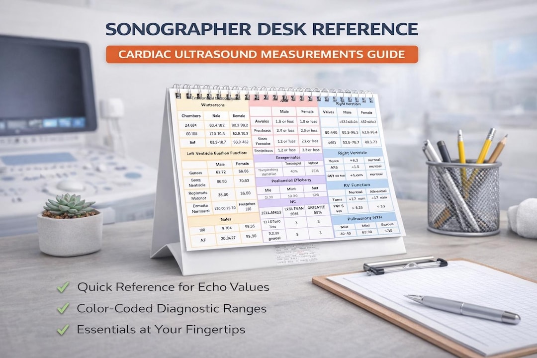 Echo Rod Chart.pdf Echocardiography Desk Reference, Echo Cheat Sheet, Ultrasound Cardiac ...