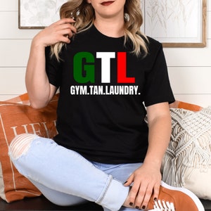 Jersey Shore-inspired unisex tee for GTL enthusiasts. Perfect for gym, tanning, and laundry sessions. Stylish and comfortable.