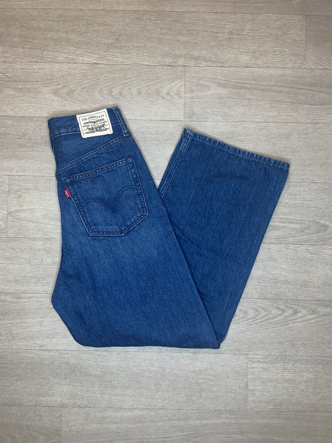 Levi's High Loose Jeans Dark Navy Loose Wide Leg High Waist Etsy