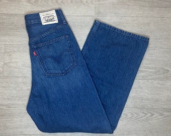 Jean Levi’s High Loose Bleu Marine Foncé Jambes Larges Amples Taille Haute