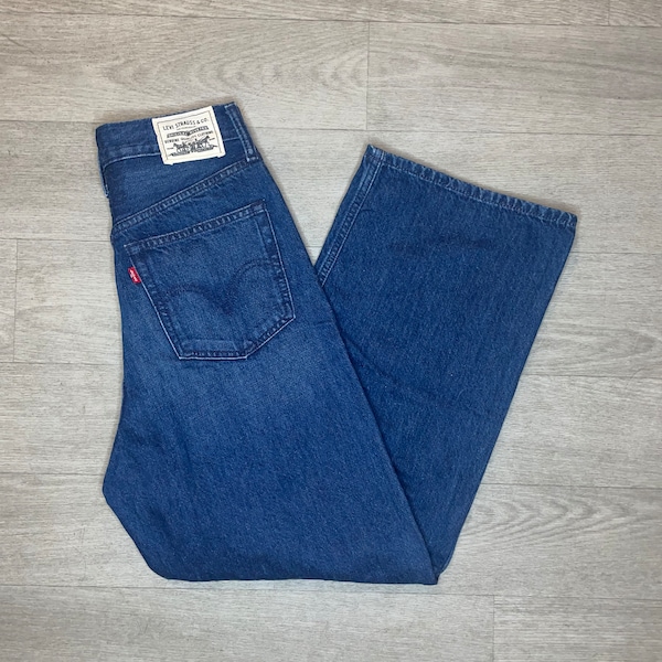 Jean Levi’s High Loose Bleu Marine Foncé Jambes Larges Amples Taille Haute