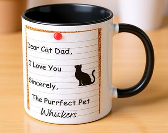 Personalized Cat Dad Coffee Mug: Custom Cat Lover Gift