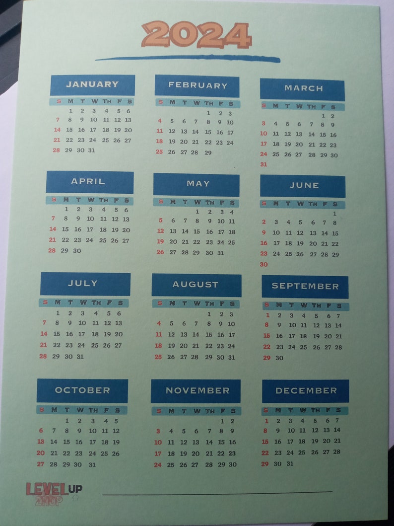 Calendrier 2024 Calendrier 2024 Calendar Planner 2024 Etsy France