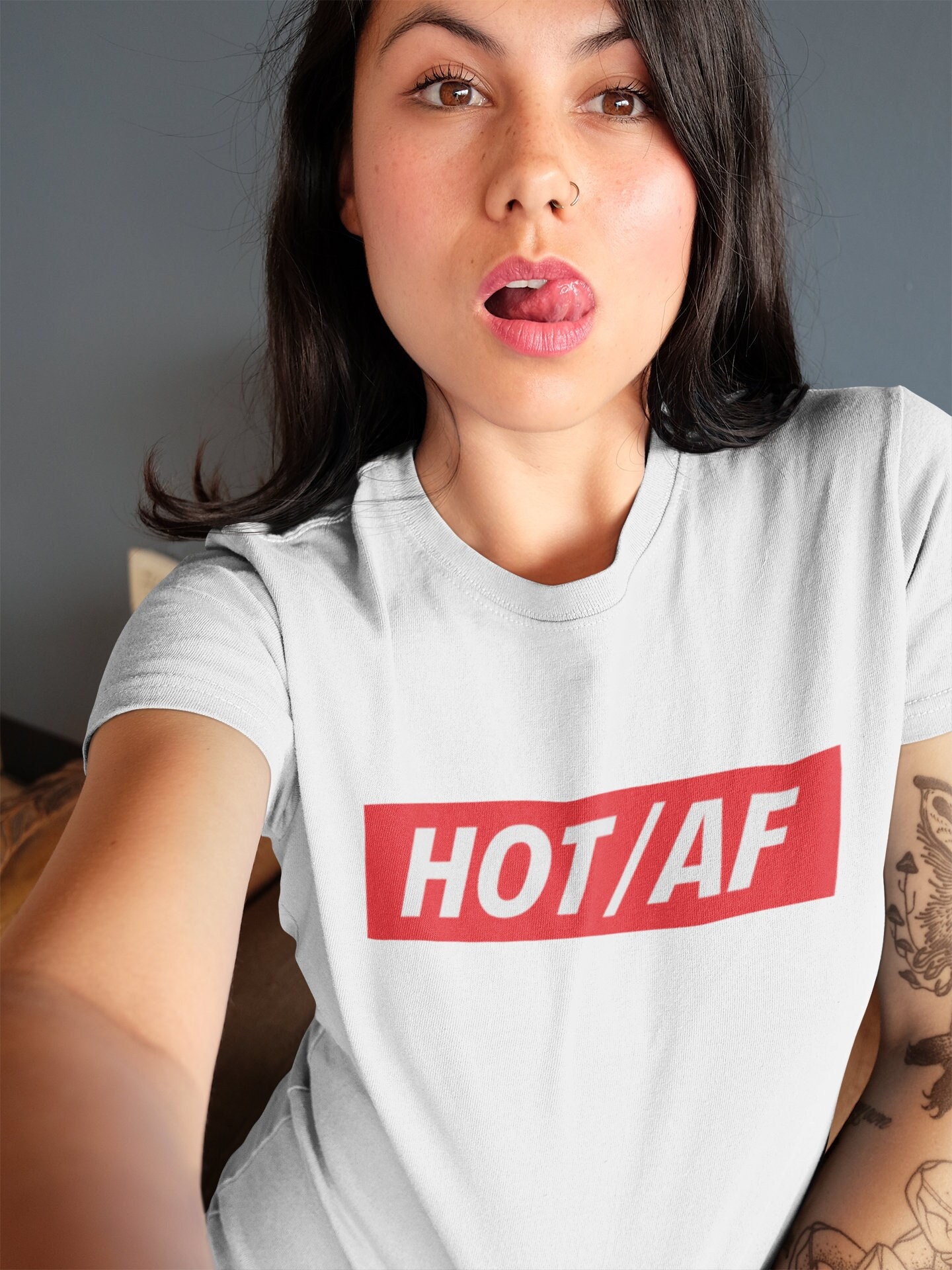 Boyfriend, Girlfriend, Sexy HOT  AF T-shirt, Self Confidence, Strength,  Funny Slogan, Text T-shirt - Etsy
