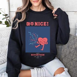 SEVENTEEN CARAT EMBROIDERED SWEATSHIRT – BLUE & GREY STORE US