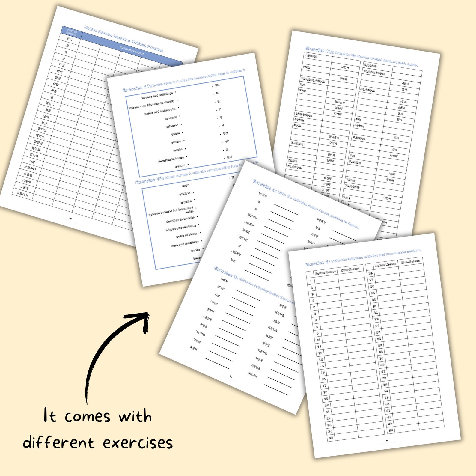 COMPLETE Korean Numbers Workbook Printable | Sino & Native Number ...
