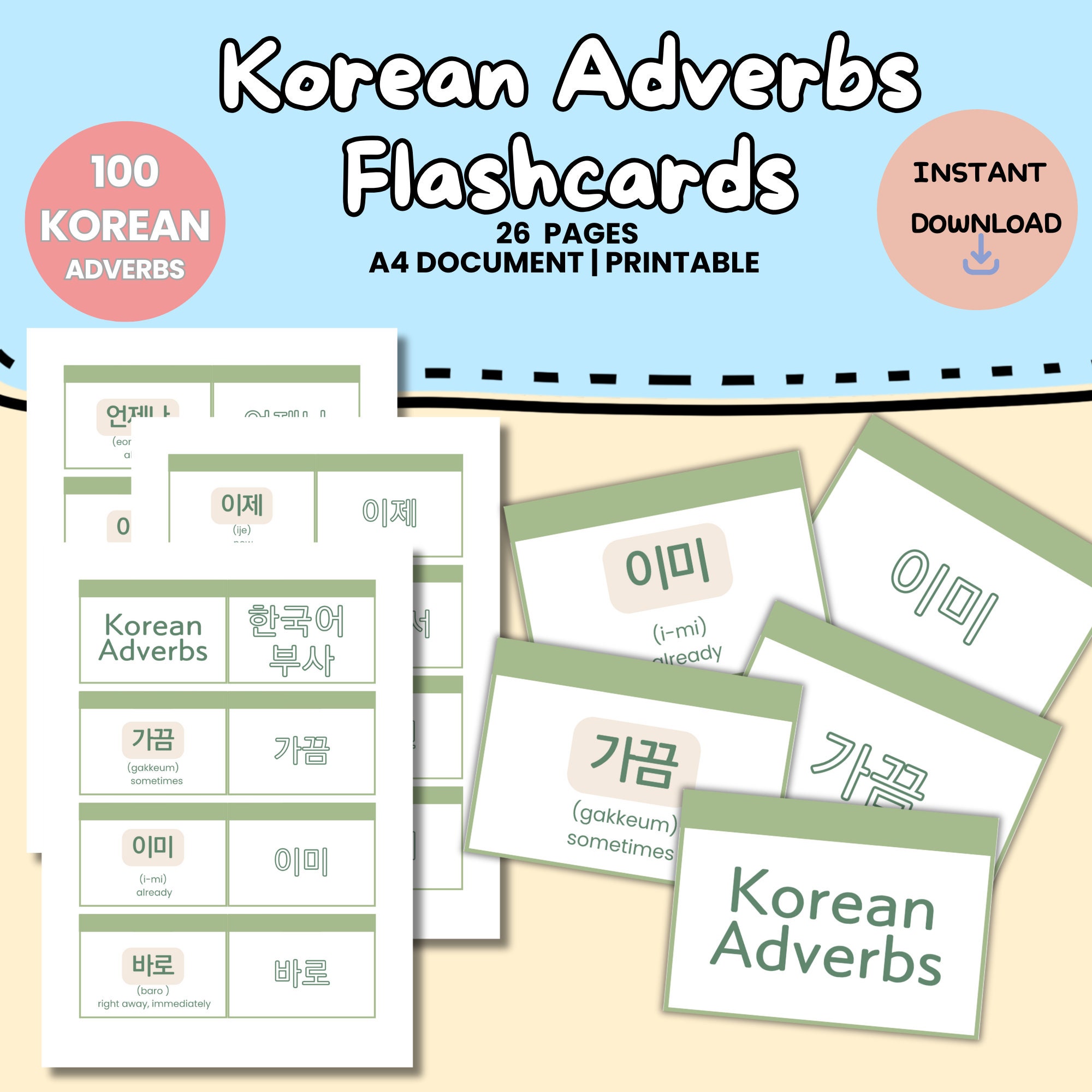 Adverb Flashcards With Pictures