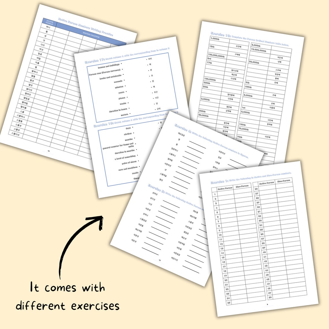 COMPLETE Korean Numbers Workbook Printable Sino &amp; Native - Etsy