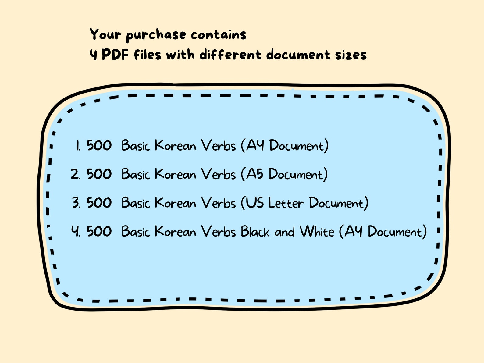 500 Basic Korean Verbs Worksheet Study Pack Digital Download - Etsy