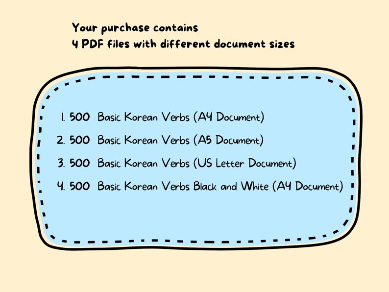 500 Basic Korean Verbs Worksheet Study Pack Digital Download - Etsy