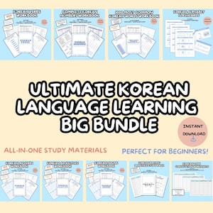 ULTIMATE BUNDLE Korean Language Learning Materials | Workbook Study Pack for Bilingual Students