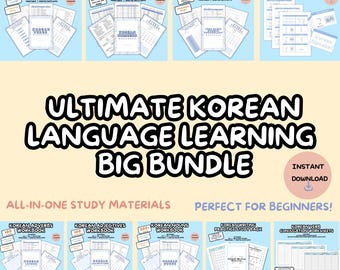 ULTIMATE BUNDLE Korean Language Learning Materials | Workbook Study Pack for Bilingual Students