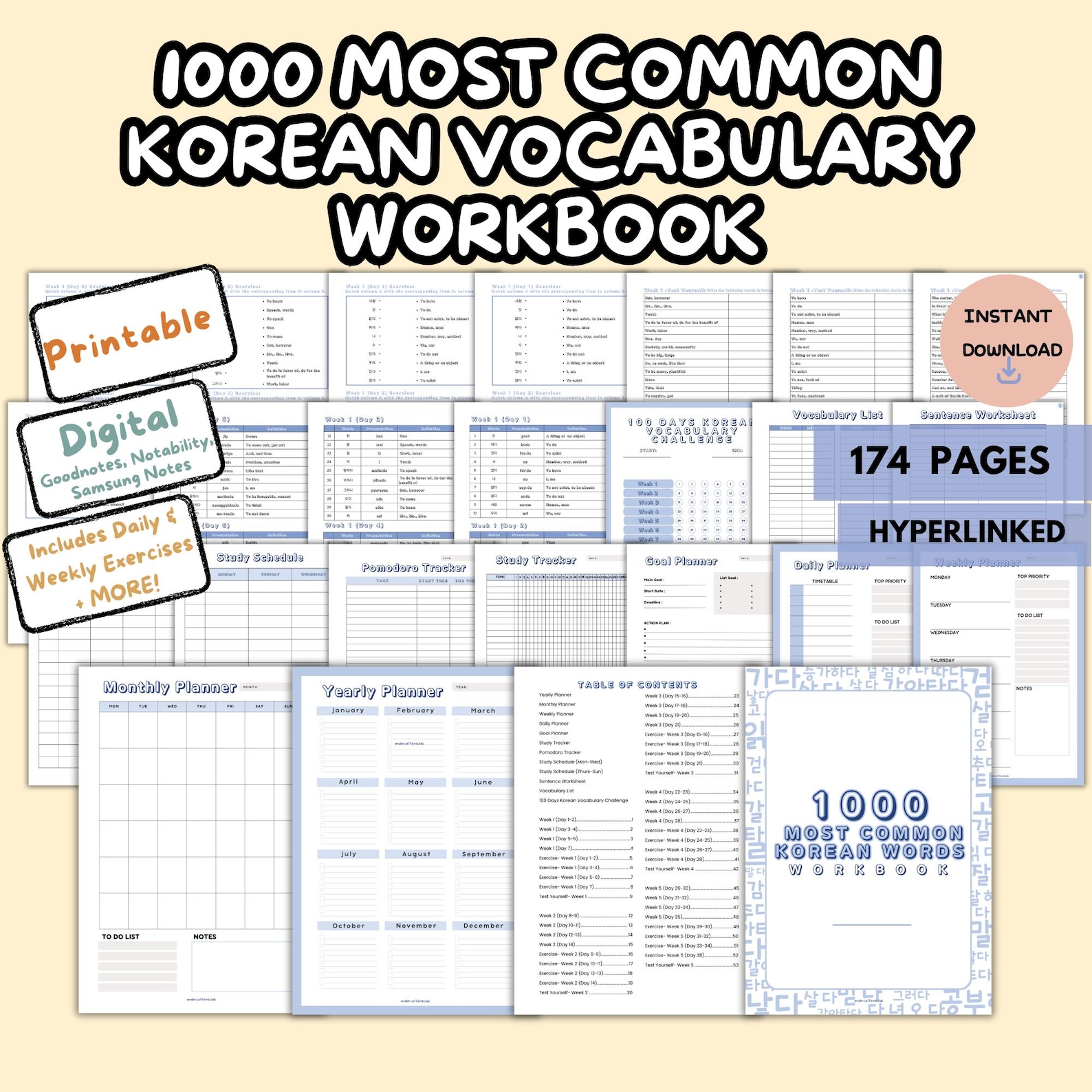 ULTIMATE BUNDLE Korean Language Learning Materials | Workbook Study ...