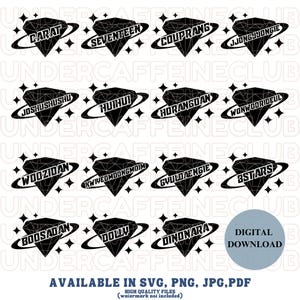 Siebzehn Fandom Name Bundle SVG, Jpg, Png, Pdf Kpop digitaler Download, Cricut & Silhouette digital geschnitten Datei, Vinyl Aufkleber, Clipart Aufkleber