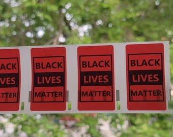 Black Lives Matter Stickers - 1.25 x 2.25 inches - Choice of Colors - BLM - Fast Shipping from USA