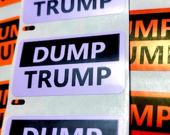 Dump Trump Stickers: Political Decals, Choice of Colors (1.25 x 2.25 inches)