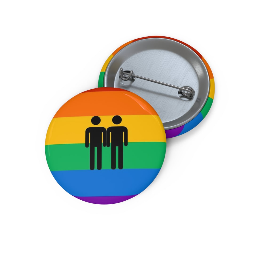 LGBTQ Pin Button LGBTQ Pride Pin Rainbow Pride Pin Gay Etsy