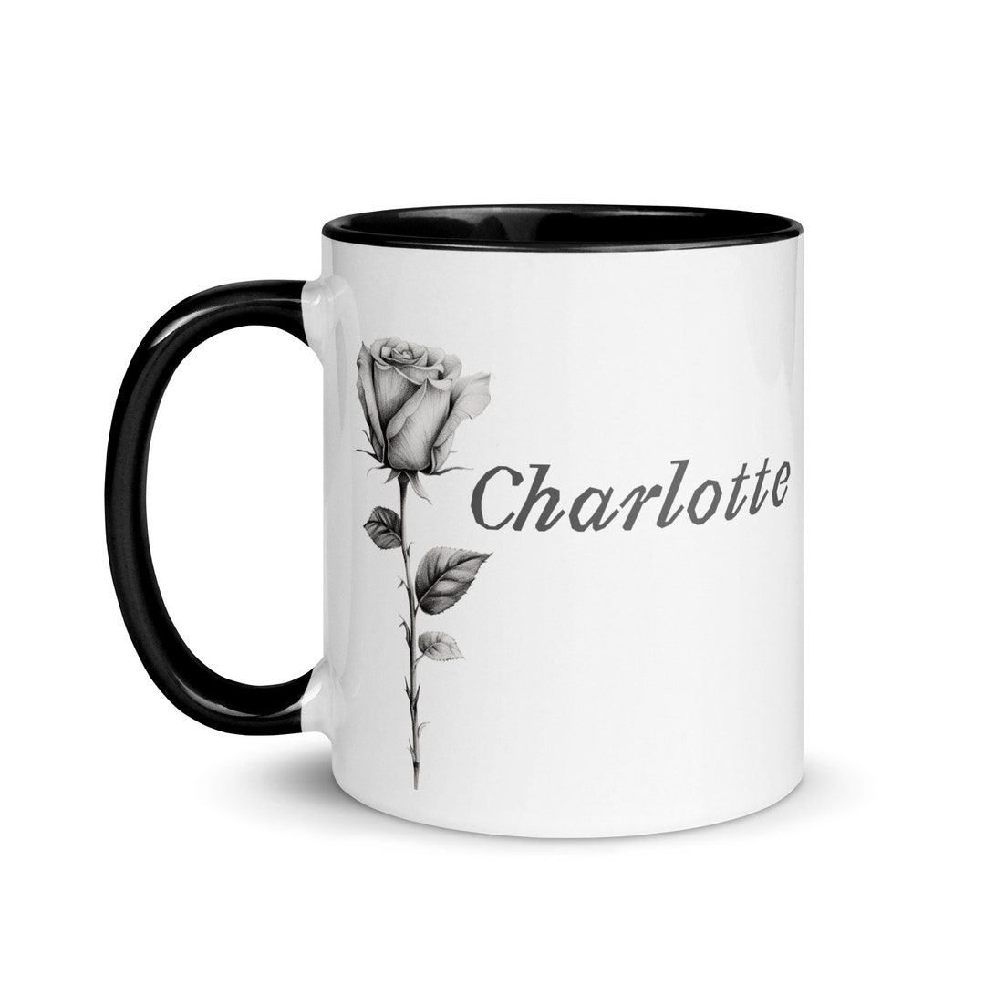 Personalized Rose Name Mug Name Coffee Mug Personal Name Etsy design-your-own-11-oz-coffee-mug-black-youcustomizeit