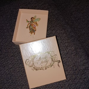 Kirks Folly Fairy Brooche with Rhinestone Dangle