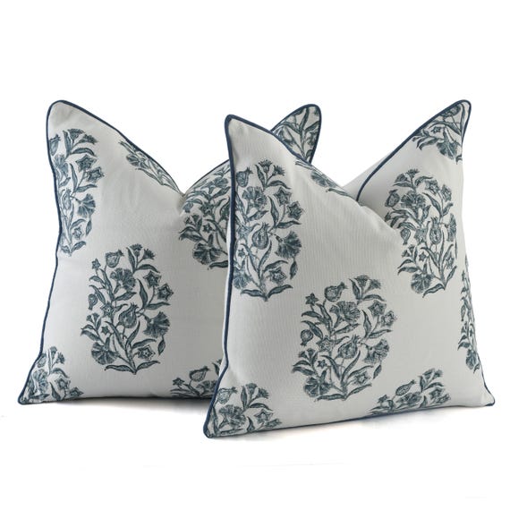 CPC Indigo Blue Hand Block Print Pillow Cover – Indian Cotton